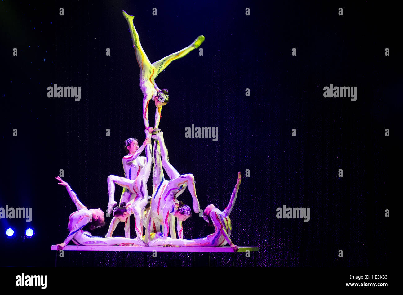 Spectacle artistes acrobates de Shanghai Shanghai, Chine. Banque D'Images