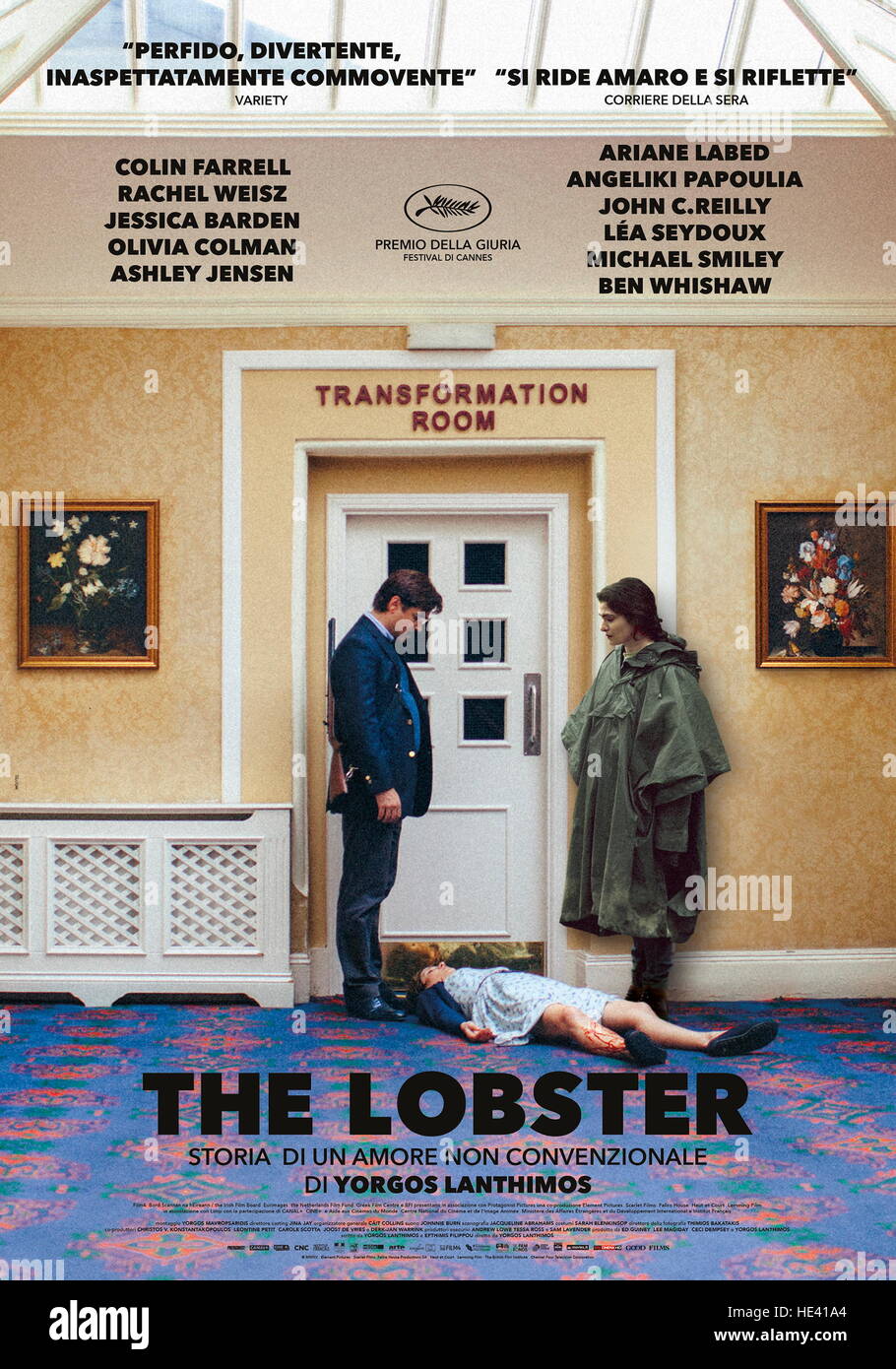 DATE DE SORTIE : Mai 13, 2016 Title : Le homard STUDIO : Sony Pictures Réalisateur : Yorgos Lanthimos Résumé : Dans un futur proche dystopique, les personnes seules, d'après les lois de la ville, sont prises à l'hôtel, où ils sont obligés de trouver un partenaire romantique dans quarante-cinq jours ou sont transformés en bêtes et envoyés au loin dans les bois avec : Rachel Weisz Colin Farrell Poster Art (Crédit : © Sony Pictures Entertainment/Photos/ZUMAPRESS.com) Banque D'Images