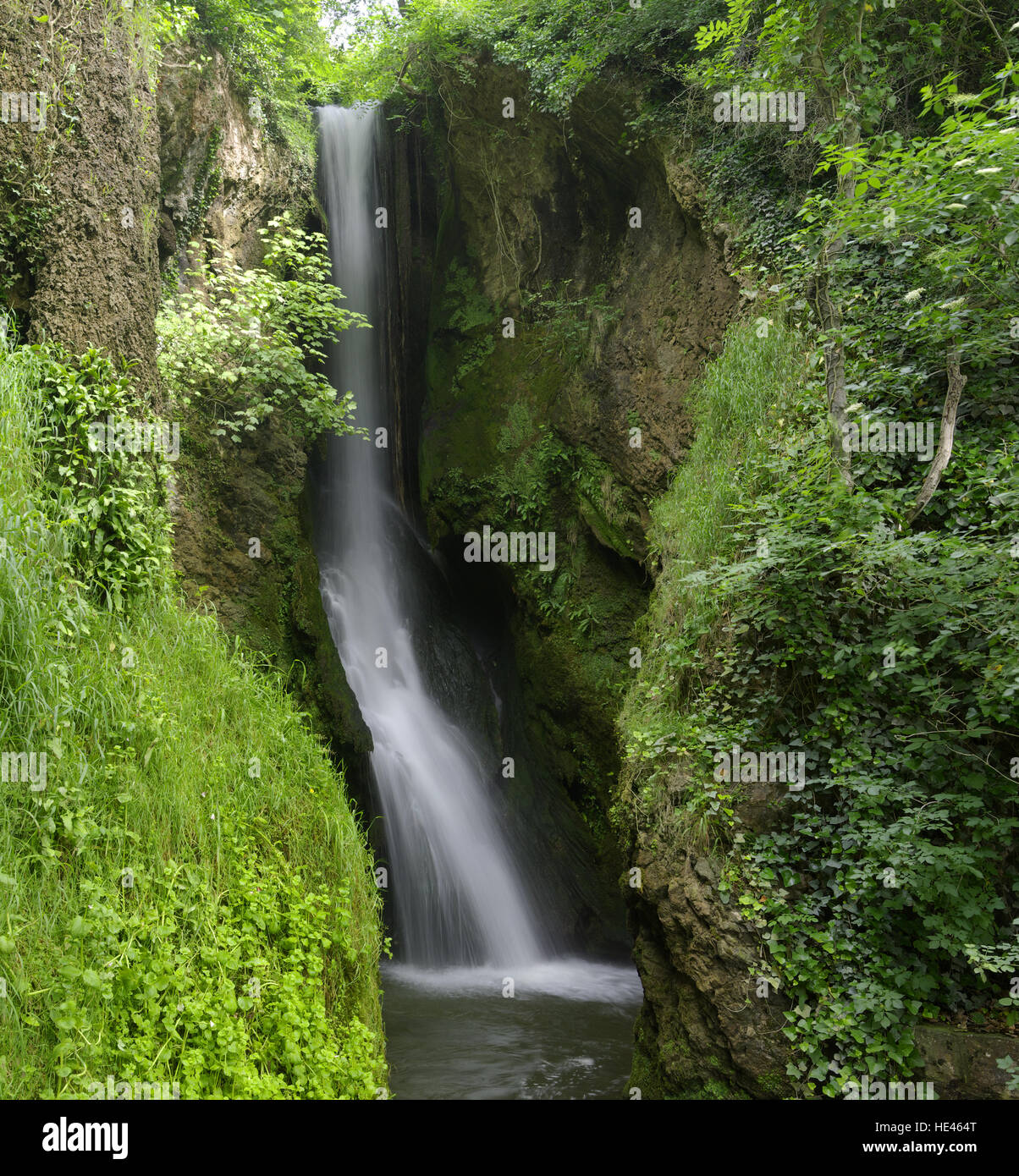 Cascade de Dyserth, Rhyl, pays de Galles du Nord, Royaume-Uni. Banque D'Images