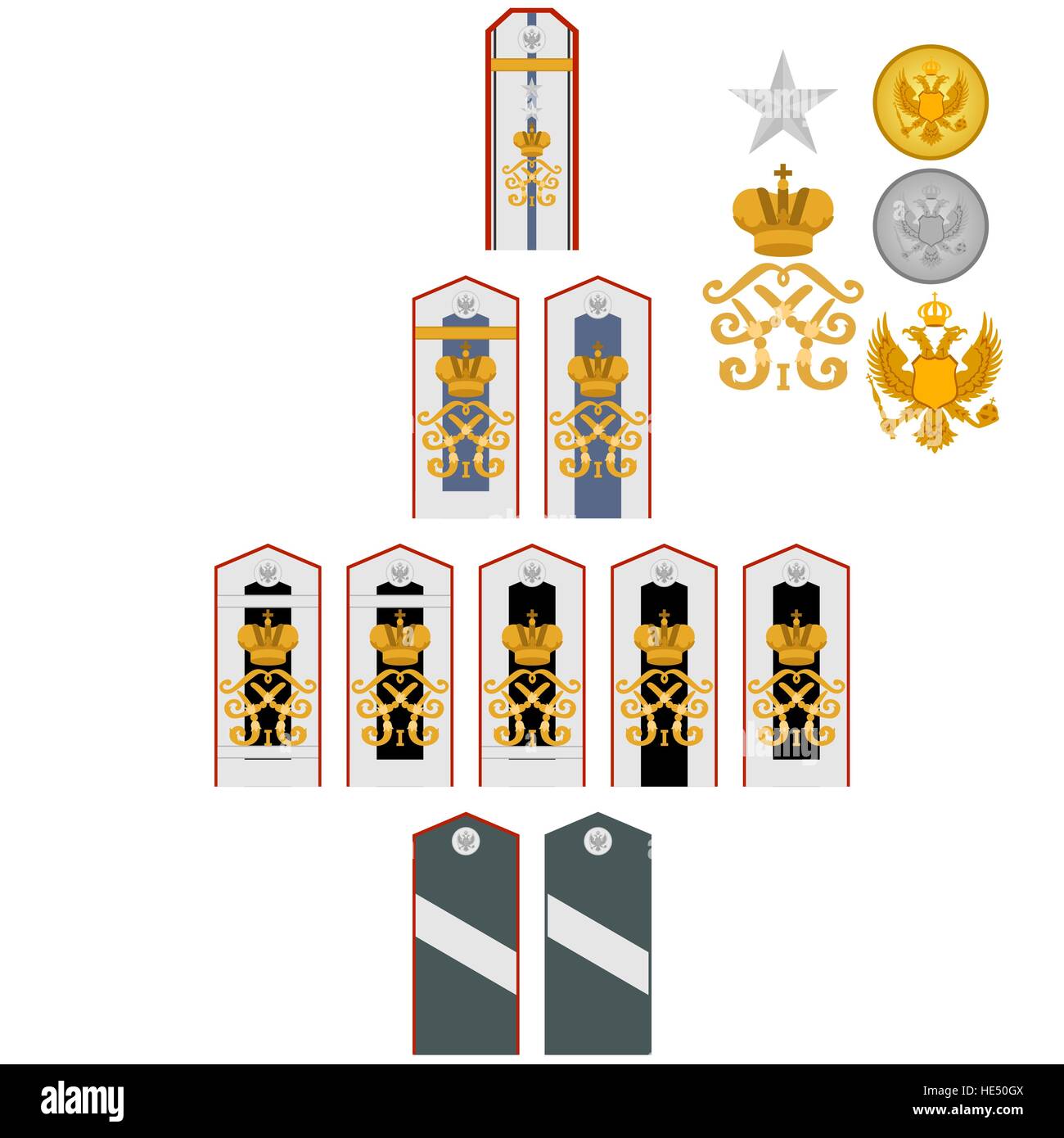 Insigne d'étudiants de l'Académie médicale militaire impériale. L'illustration sur un fond blanc. Banque D'Images