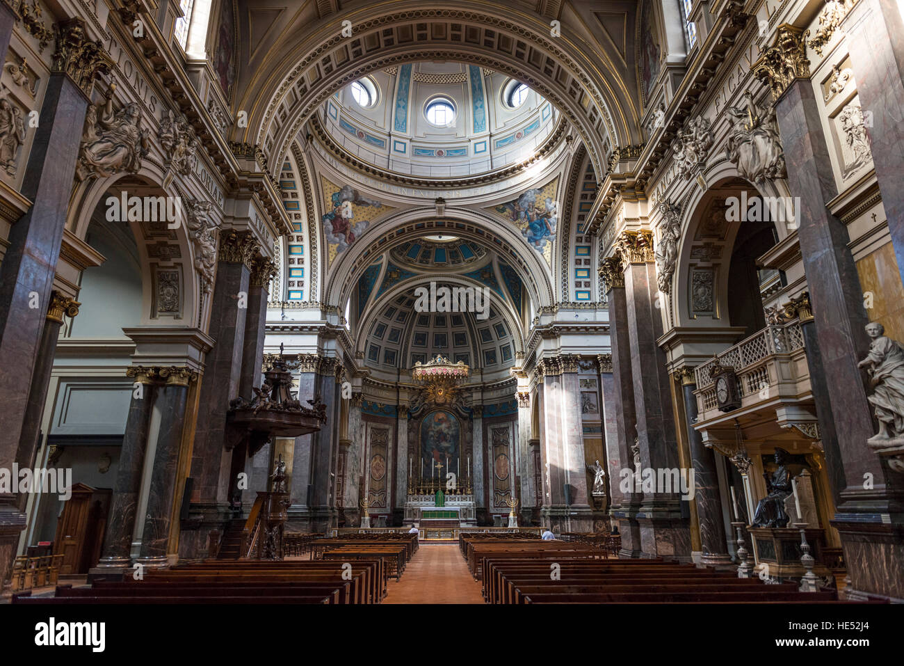 Choeur de l'intérieur, de l'Église du Cœur immaculé de Marie, Brompton Oratory, Londres, Angleterre, Royaume-Uni Banque D'Images
