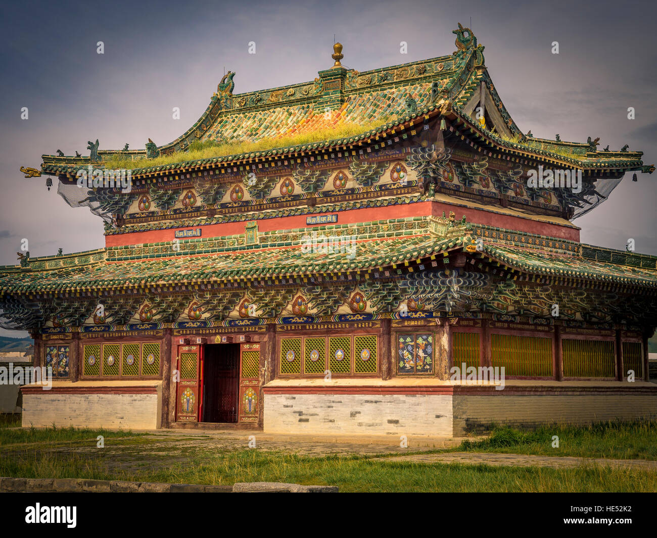 Temple à Erdene Zuu monastère, Karakorum, Kharkhorin Övörkhangai, province, la Mongolie Banque D'Images