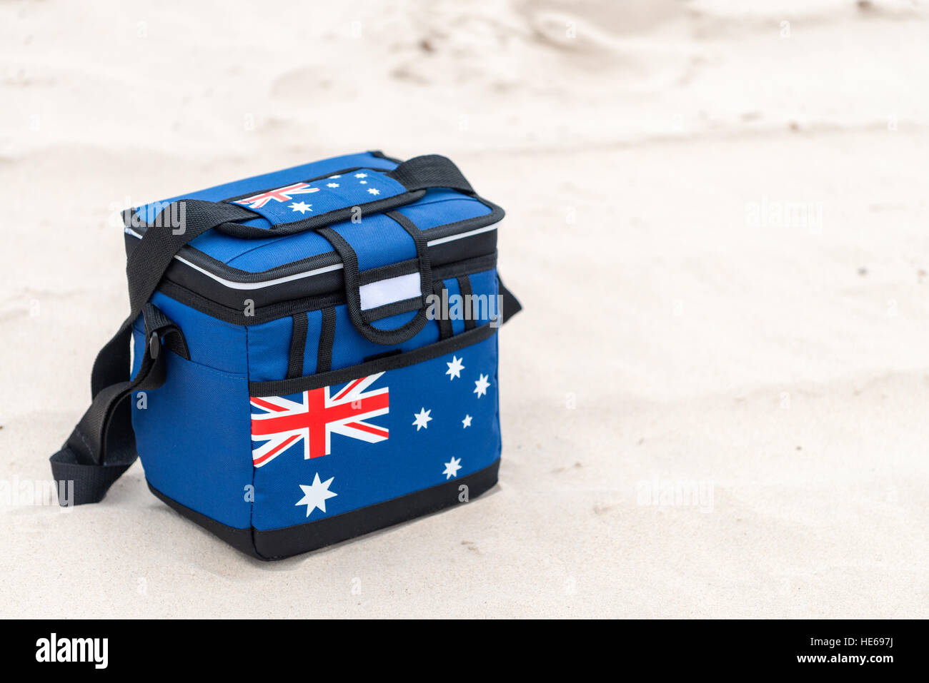 Dans la boîte de refroidisseur Drapeau australien couleurs sur pique-nique de la Journée de l'Australie Banque D'Images