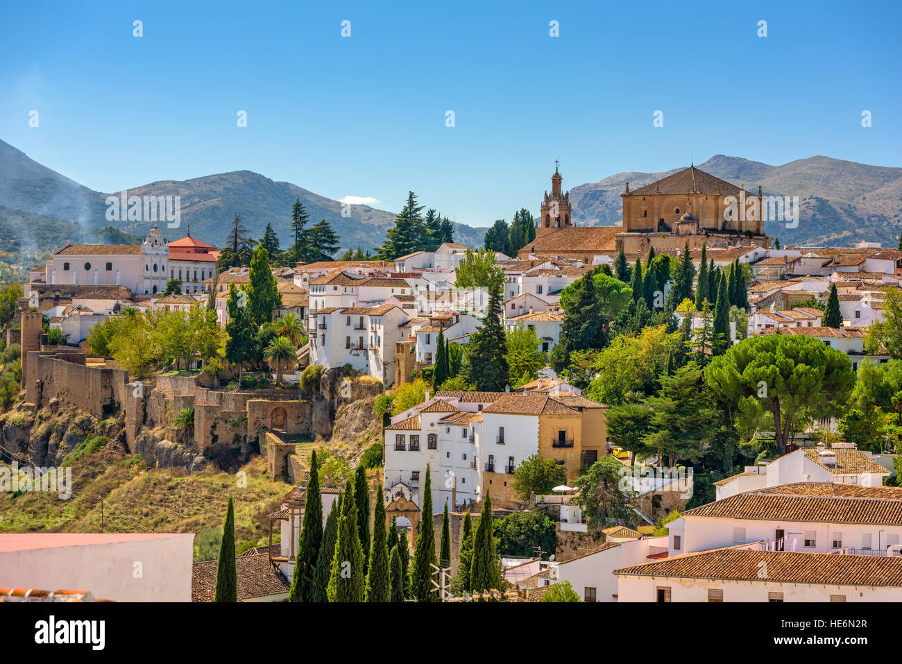 Ronda, Espagne vieille ville paysage urbain. Banque D'Images