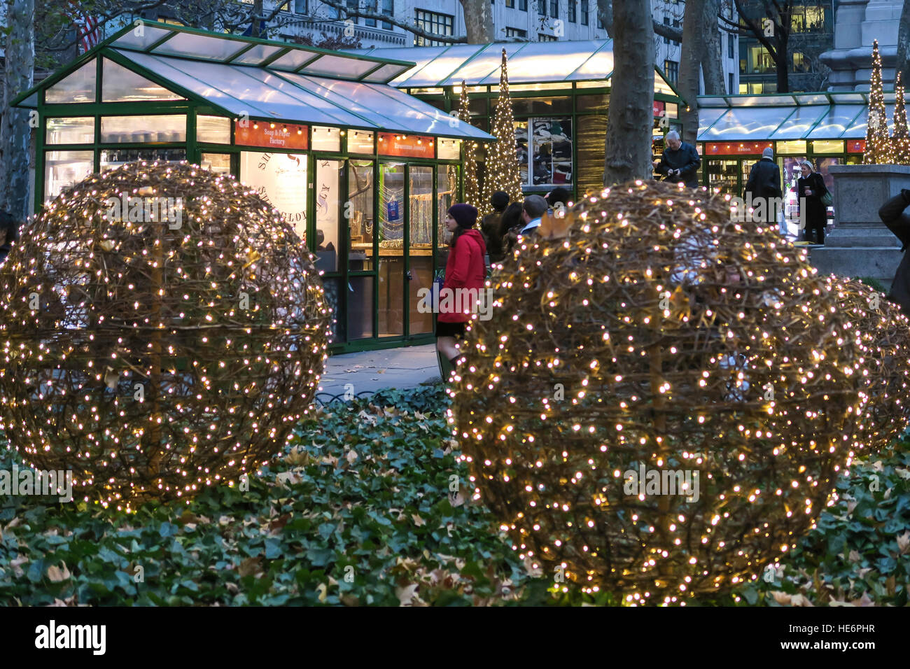 Village d'hiver de la Bank of America au Bryant Park, New York City, USA Banque D'Images