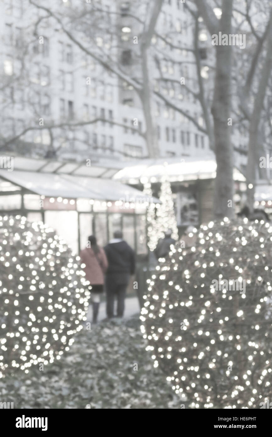 Village d'hiver de la Bank of America au Bryant Park, New York City, USA Banque D'Images