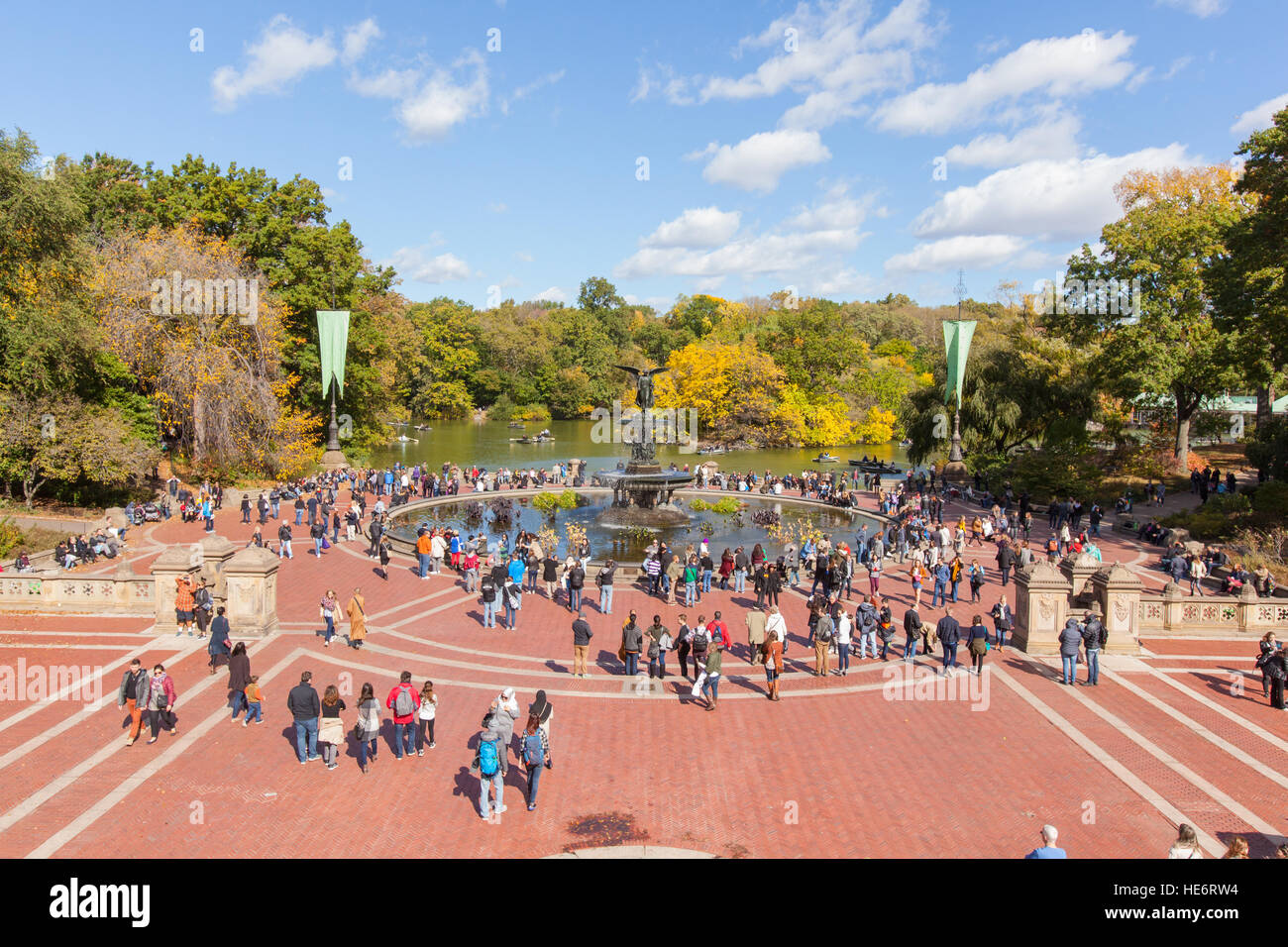 Fontaine Bethesda, Bethesda Terrace, Central Park, New York City, États-Unis d'Amérique. Banque D'Images