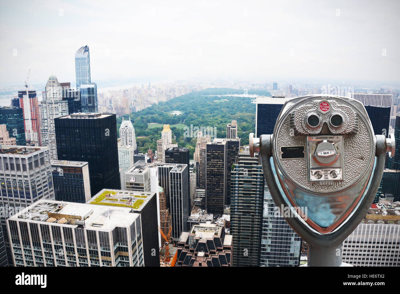 New York Manhattan Central Park vue aérienne d'un gratte-ciel Banque D'Images