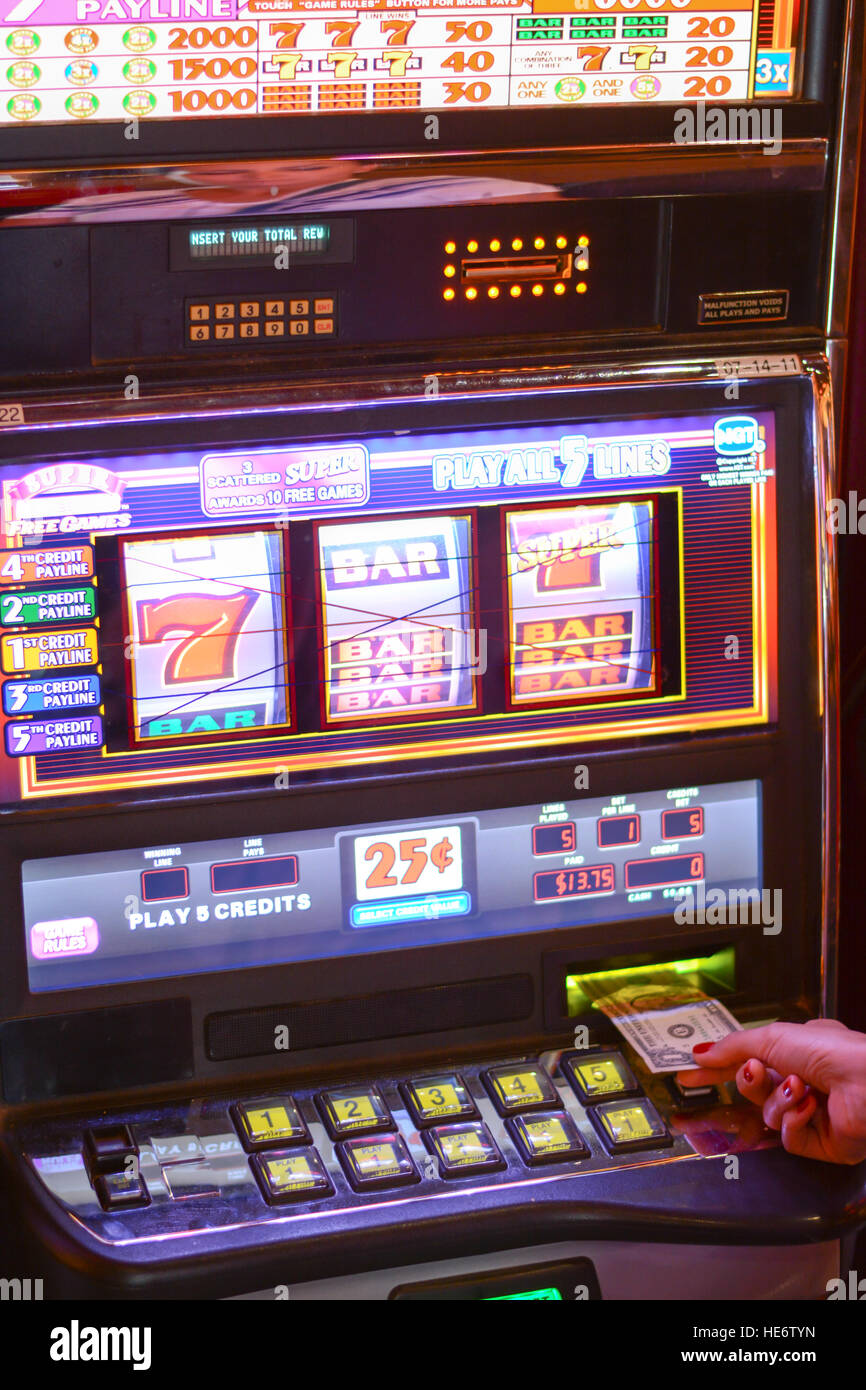 Machines à Sous et la dépendance au jeu à Las Vegas Banque D'Images