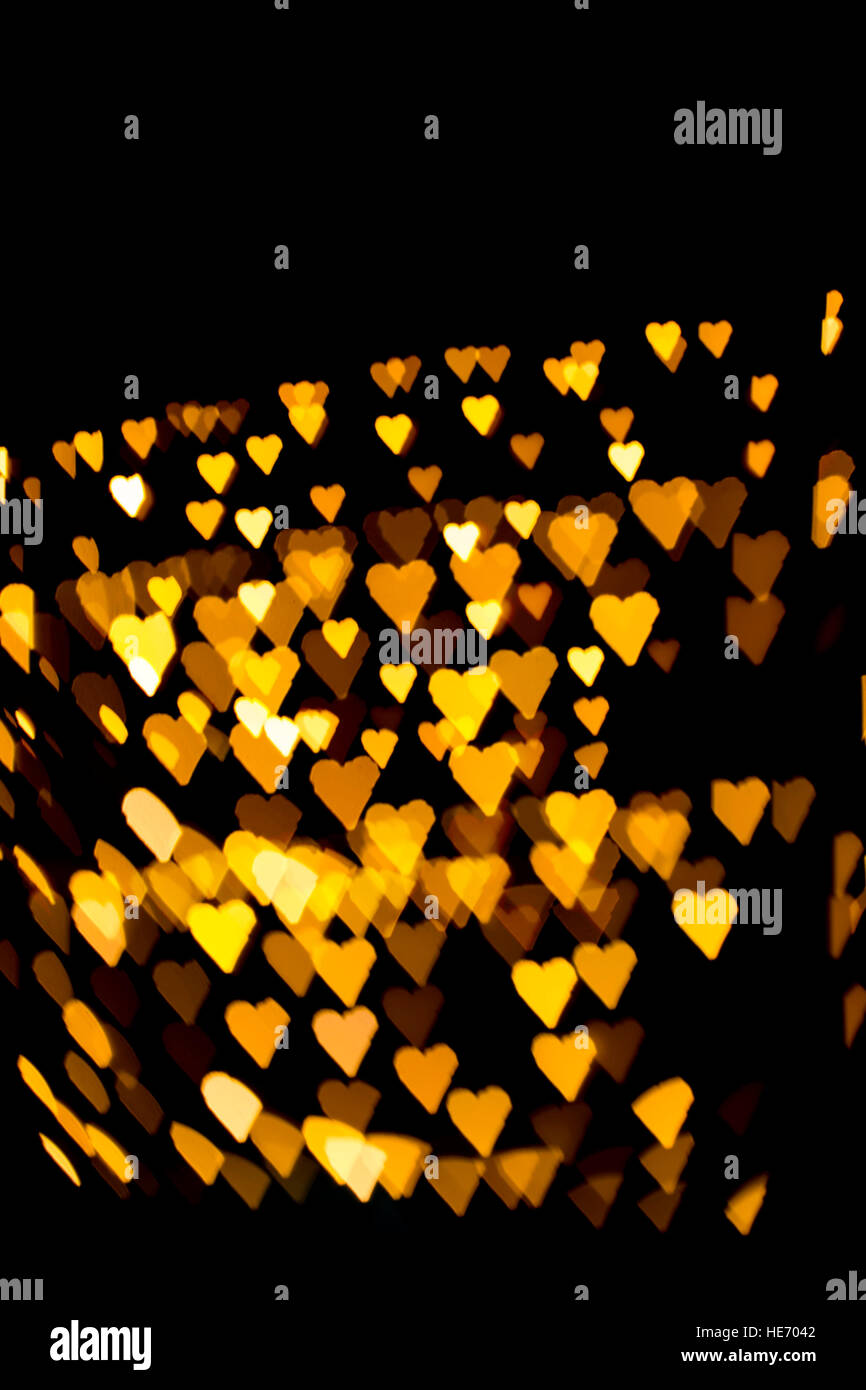 Les feux jaunes lumineux flou artistique pour célébration Contexte Banque D'Images