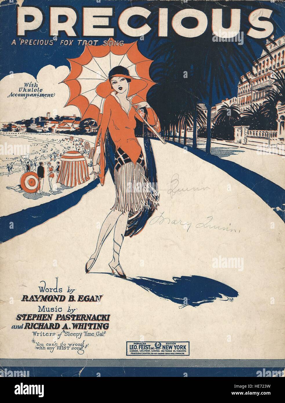 'Precious' sur les couvertures des musiques 1926 Banque D'Images