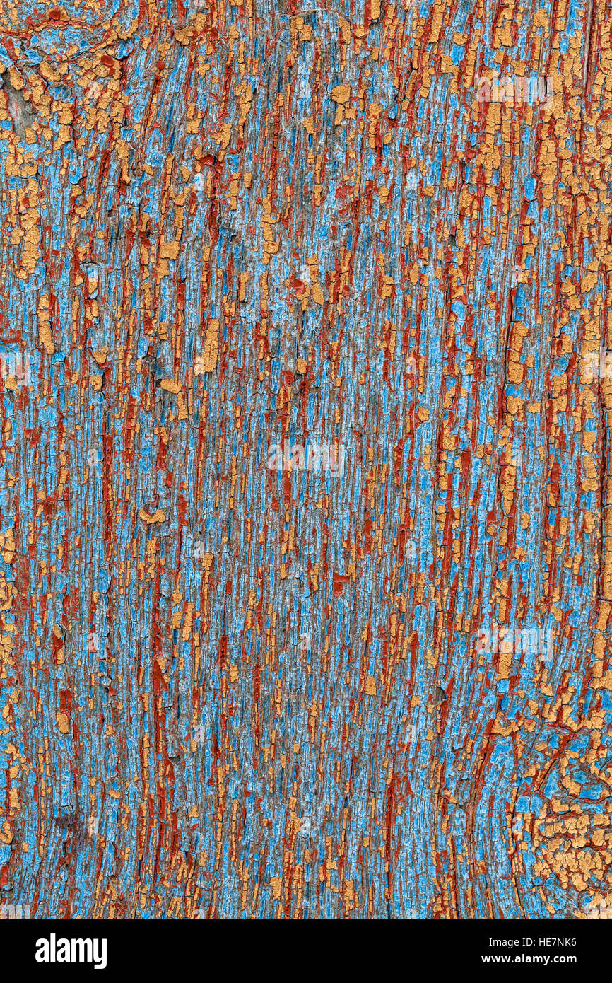 Close up of painted texture conseil ancienne craquelé Banque D'Images