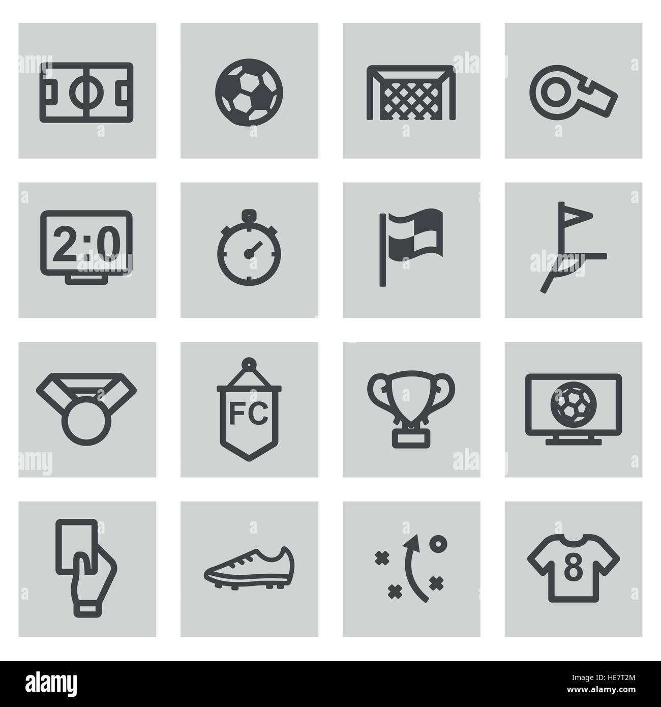 Ligne vectorielle football icons set Illustration de Vecteur