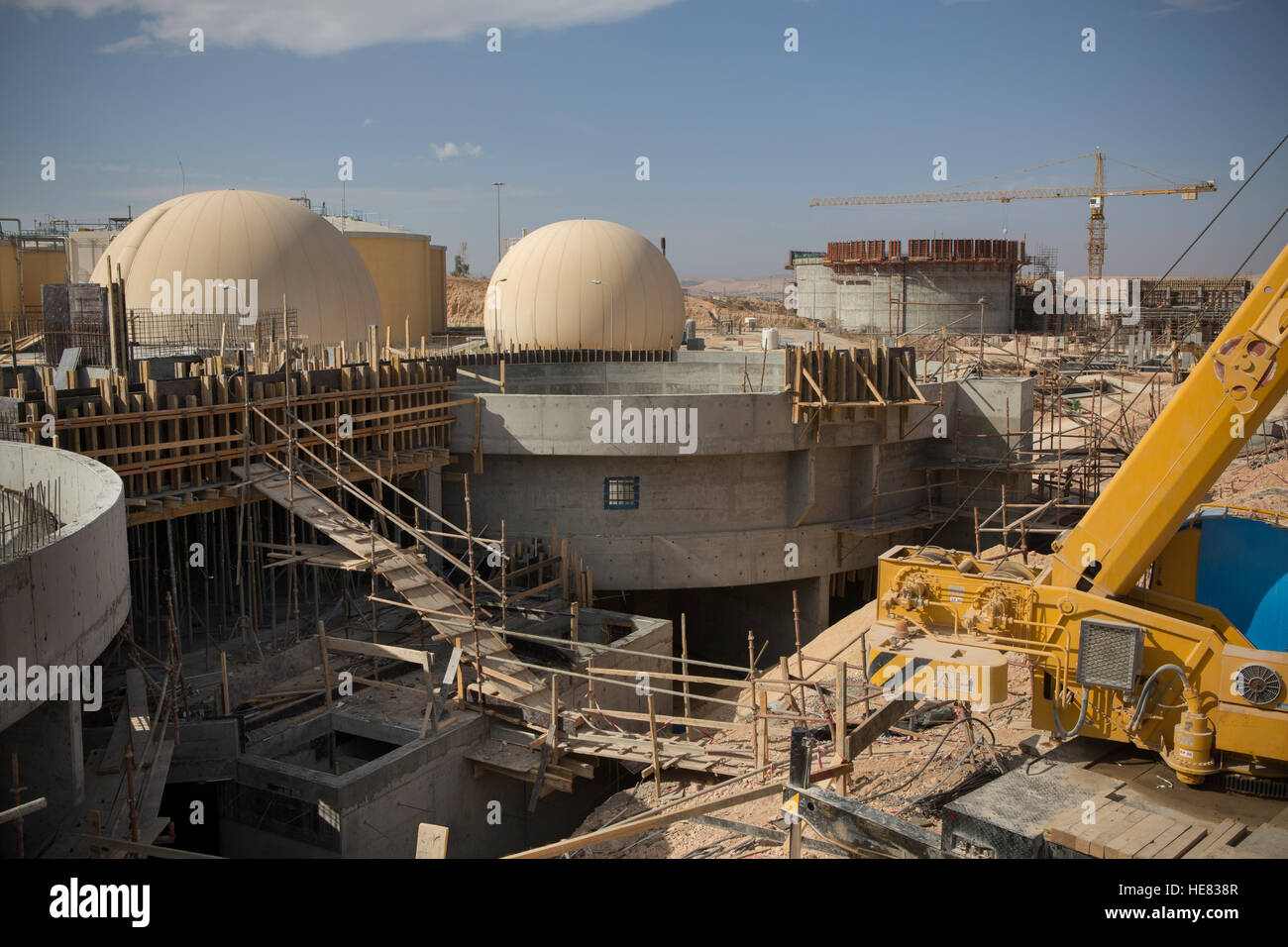 Construction de l'usine de traitement des eaux usées de As-Samra à Aqaba, Jordanie. Banque D'Images