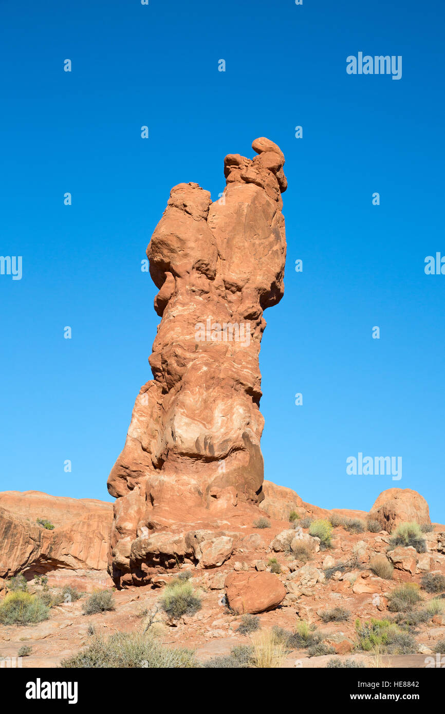 Dans les formations de roche Arches National Park, Utah, USA Banque D'Images