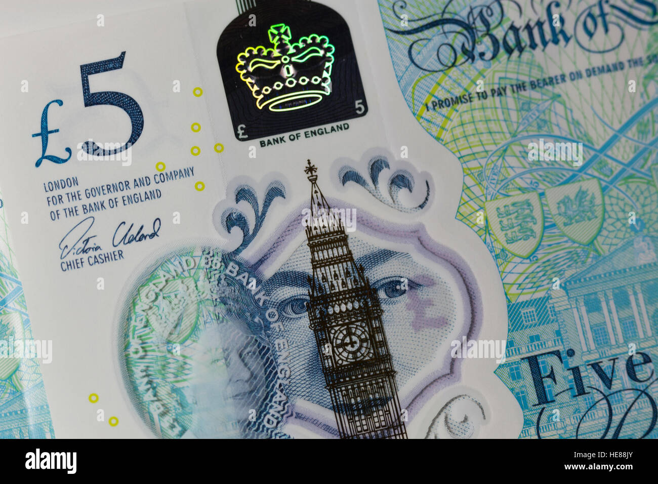 Nouveau polymère 5 pound note Banque D'Images