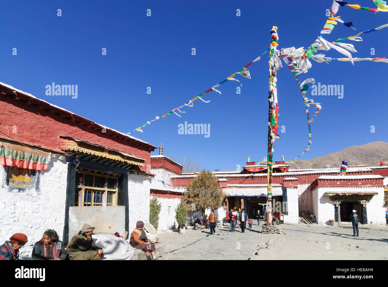 Tandruk : Tsetang Monastère, Tibet, Chine Banque D'Images