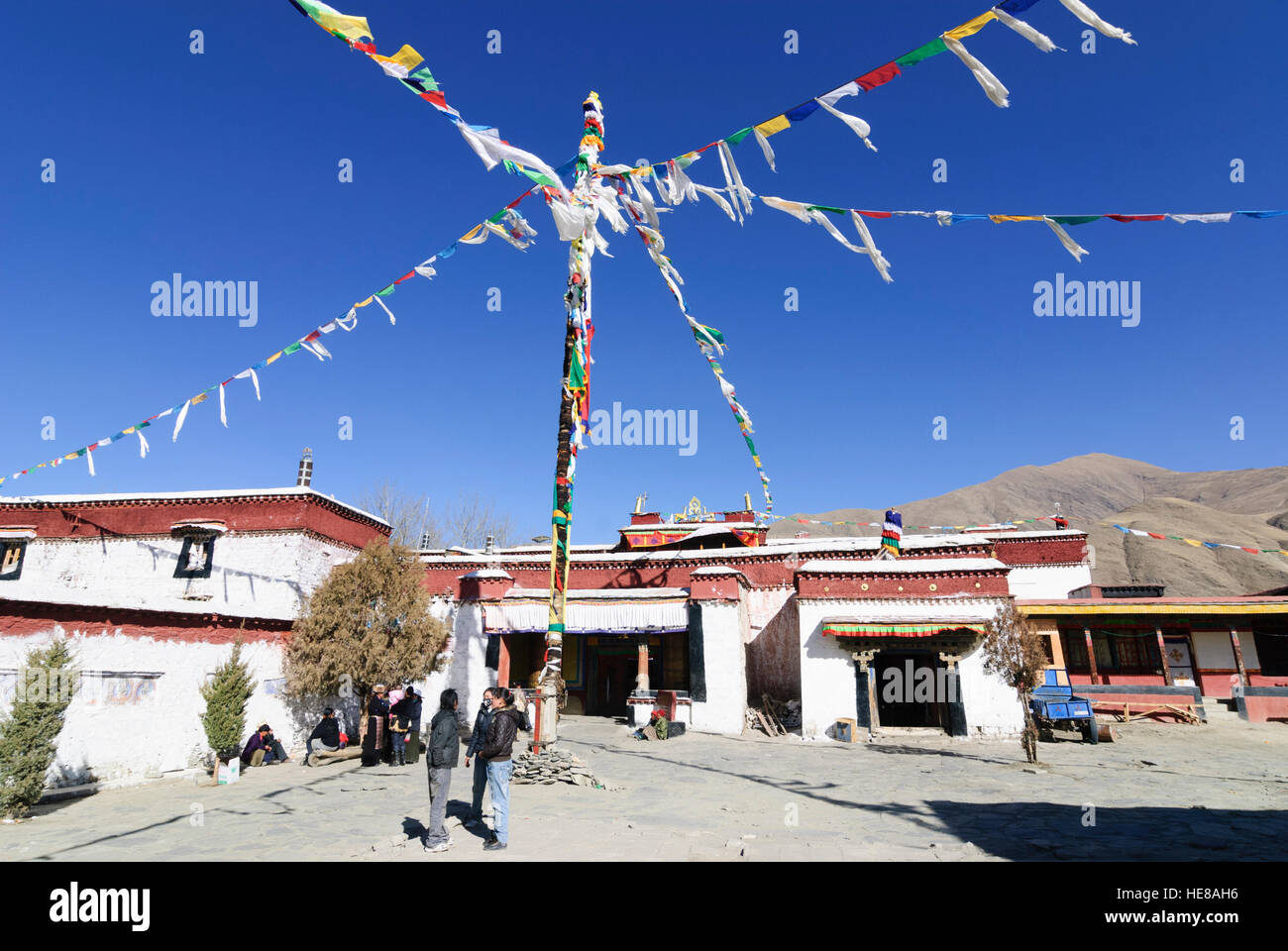 Tandruk : Tsetang Monastère, Tibet, Chine Banque D'Images