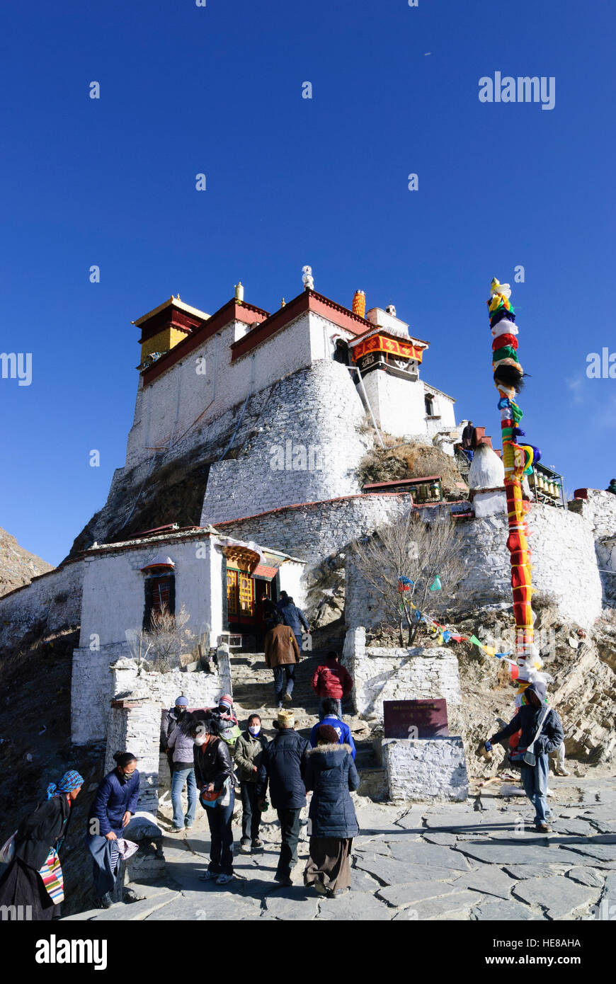 Tsetang : Château Yumbulagang, Tibet, Chine Banque D'Images