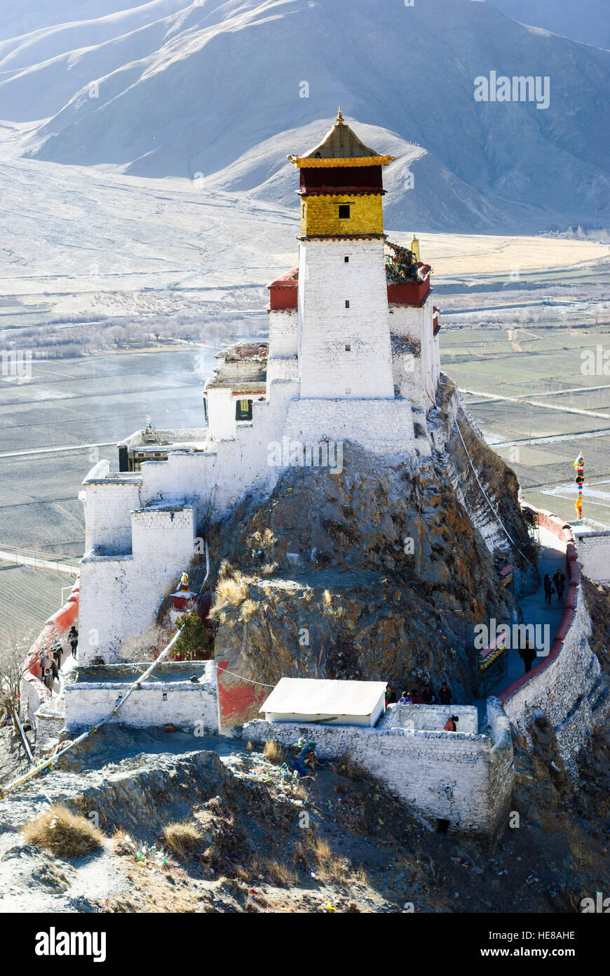 Tsetang : Château Yumbulagang, Tibet, Chine Banque D'Images