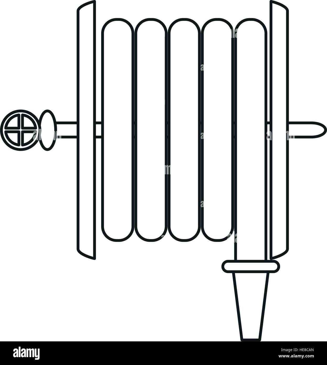 Le tuyau d'incendie holding wall line Illustration de Vecteur