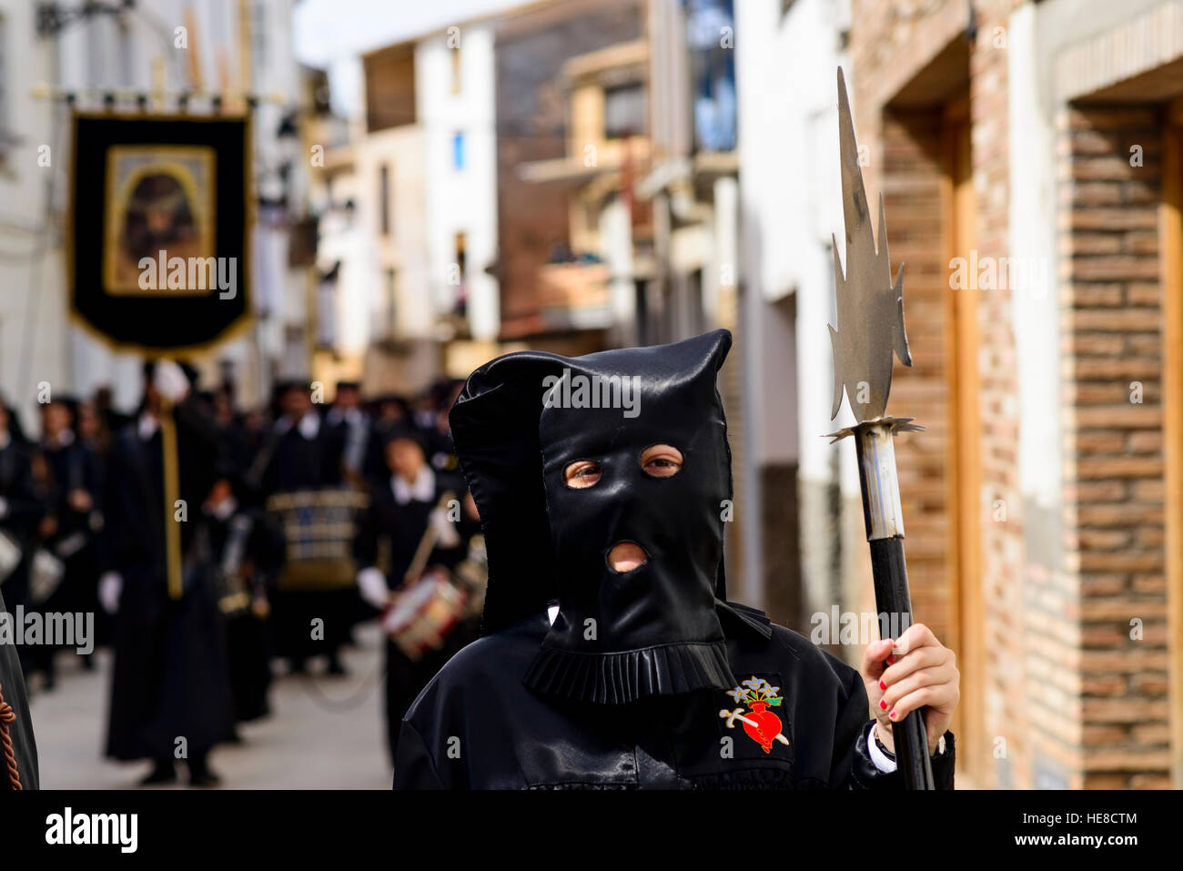 Célébration de la semaine sainte en La Puebla de Hijar, Espagne Banque D'Images