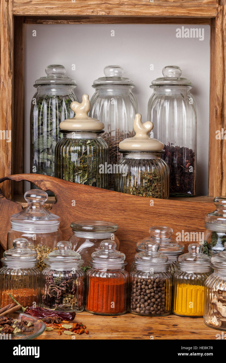 Herbes et épices séchées Banque D'Images