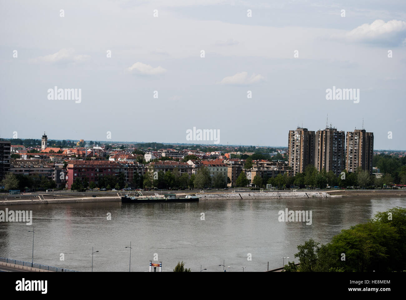 Ville de Novi Sad et le Danube Banque D'Images