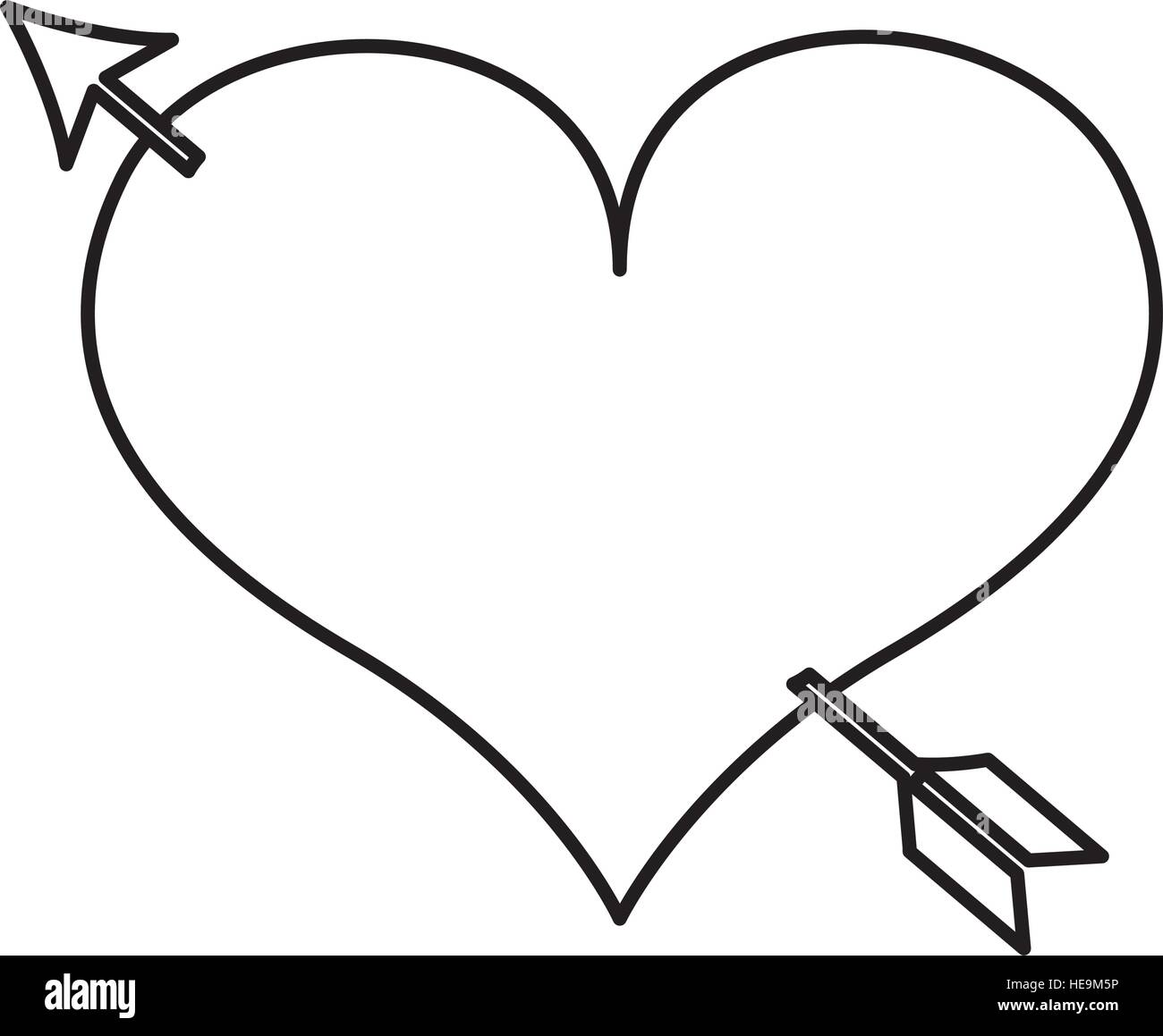 Cœur Amour Dessin Avec L Icone Fleche Vector Illustration Design Image Vectorielle Stock Alamy