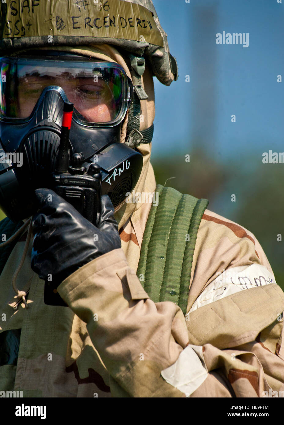Le s.. Derin Ercen, du 46e Escadron de soutien aux opérations, a participé à la Phase II de l'exercice dans la base aérienne d'Eglin, en Floride, le 10 août. Banque D'Images