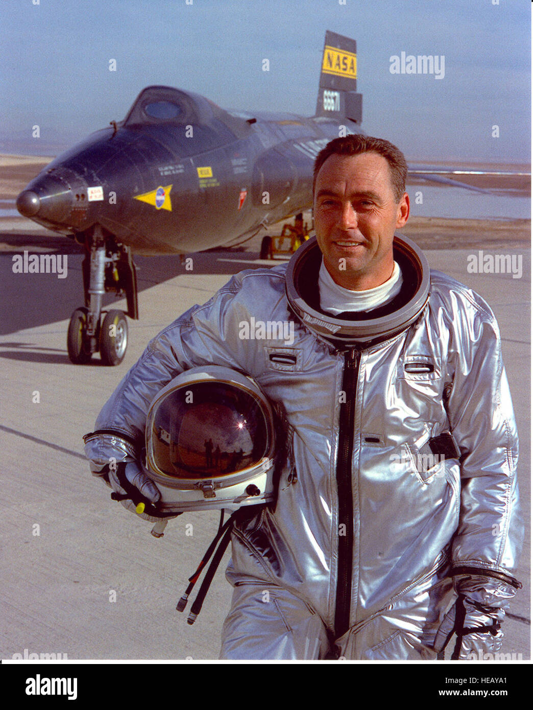 Le 3 octobre 1967, le Major William 'Pete' Knight a volé la modification X-15A-2 à sa vitesse maximale de Mach 6,7 ou 4 520 mph, une vitesse qui reste le moyen le plus rapide n'importe qui n'a jamais piloté un avion. (U.S. Photo de l'Armée de l'air) Banque D'Images