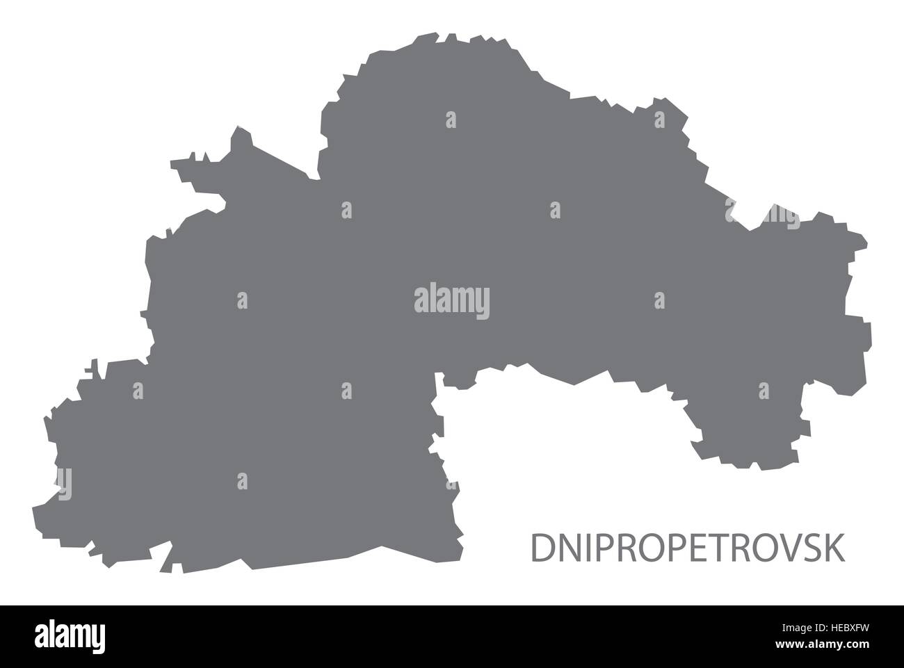 Carte Ukraine Dnipropetrovsk gray Illustration de Vecteur