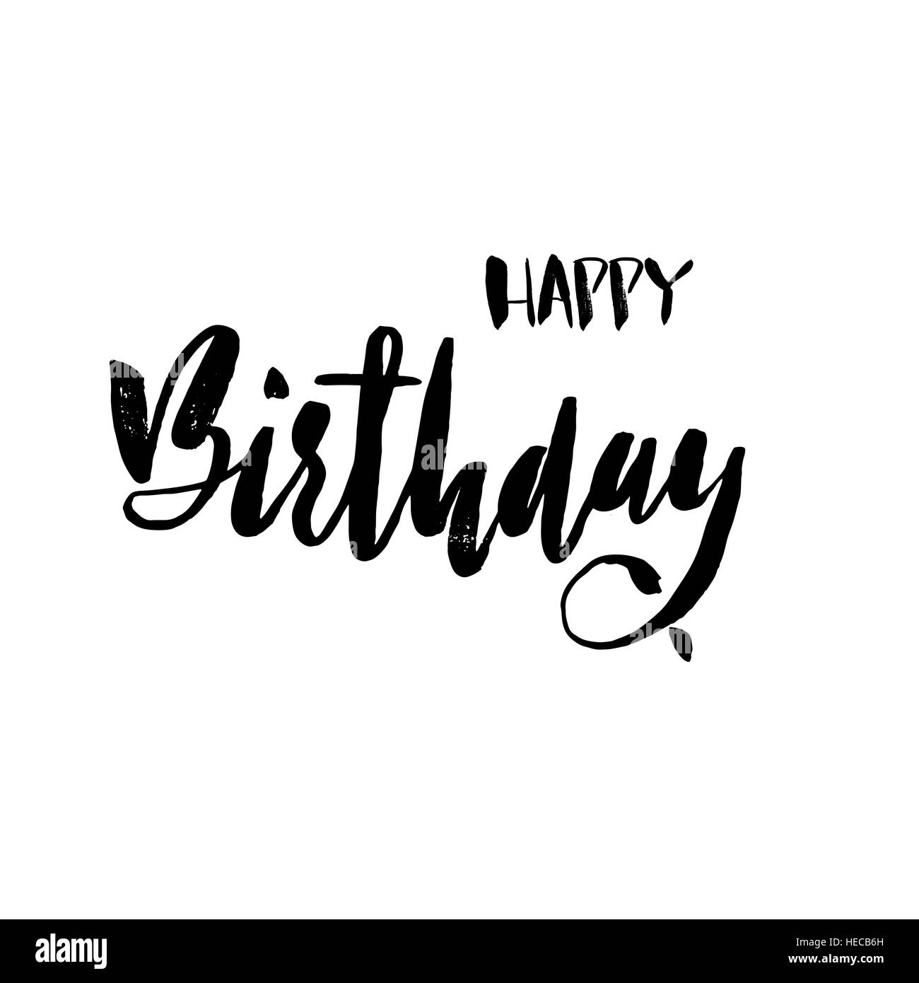 Joyeux anniversaire lettrage pour invitation et carte de souhaits, estampes et affiches. L'inscription à la main, design calligraphique. Vector illustration Illustration de Vecteur