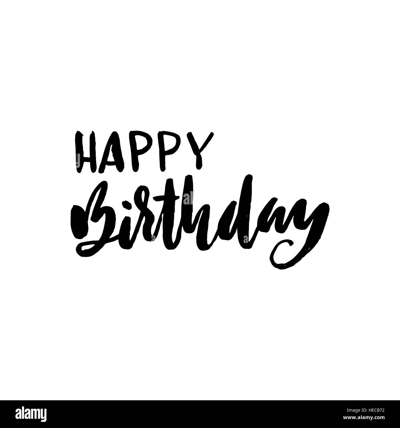 Joyeux anniversaire lettrage pour invitation et carte de souhaits, estampes et affiches. L'inscription à la main, design calligraphique. Vector illustration Illustration de Vecteur
