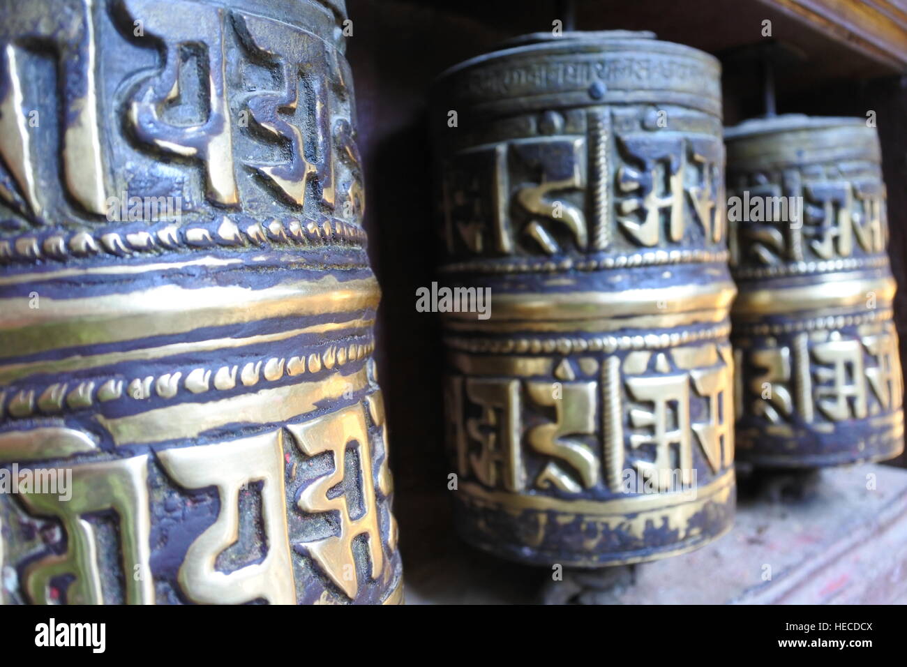 Priez roue, Patan Durbar Square, Katmandou Banque D'Images