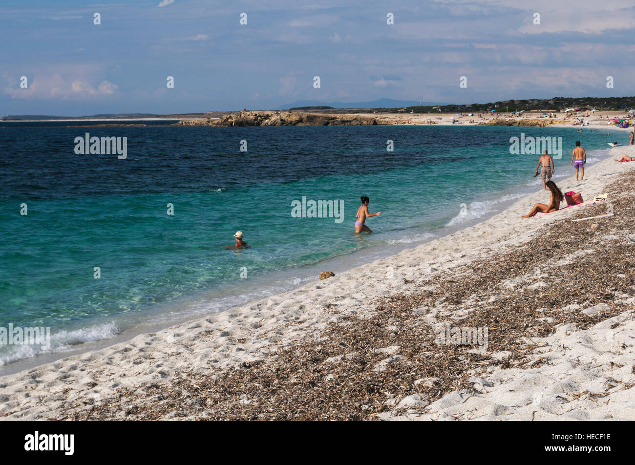 Est Arutas beach, presqu'île du Sinis, Cagliari, Sardaigne, Italie Banque D'Images