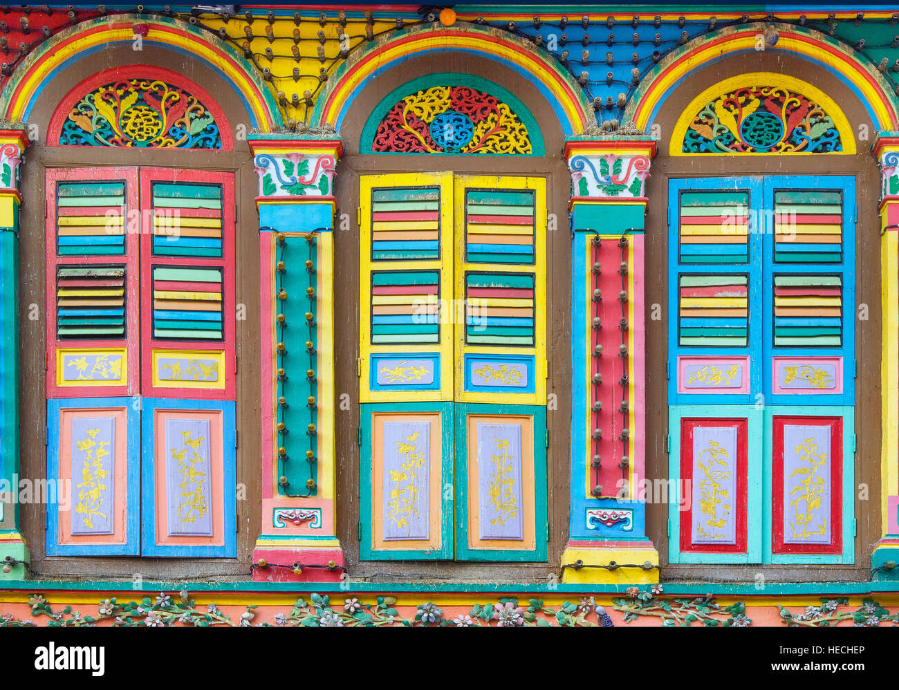 La villa historique de Tan Teng, pionnière de l'INAH Chinese businessman dans Little India, Singapour Banque D'Images