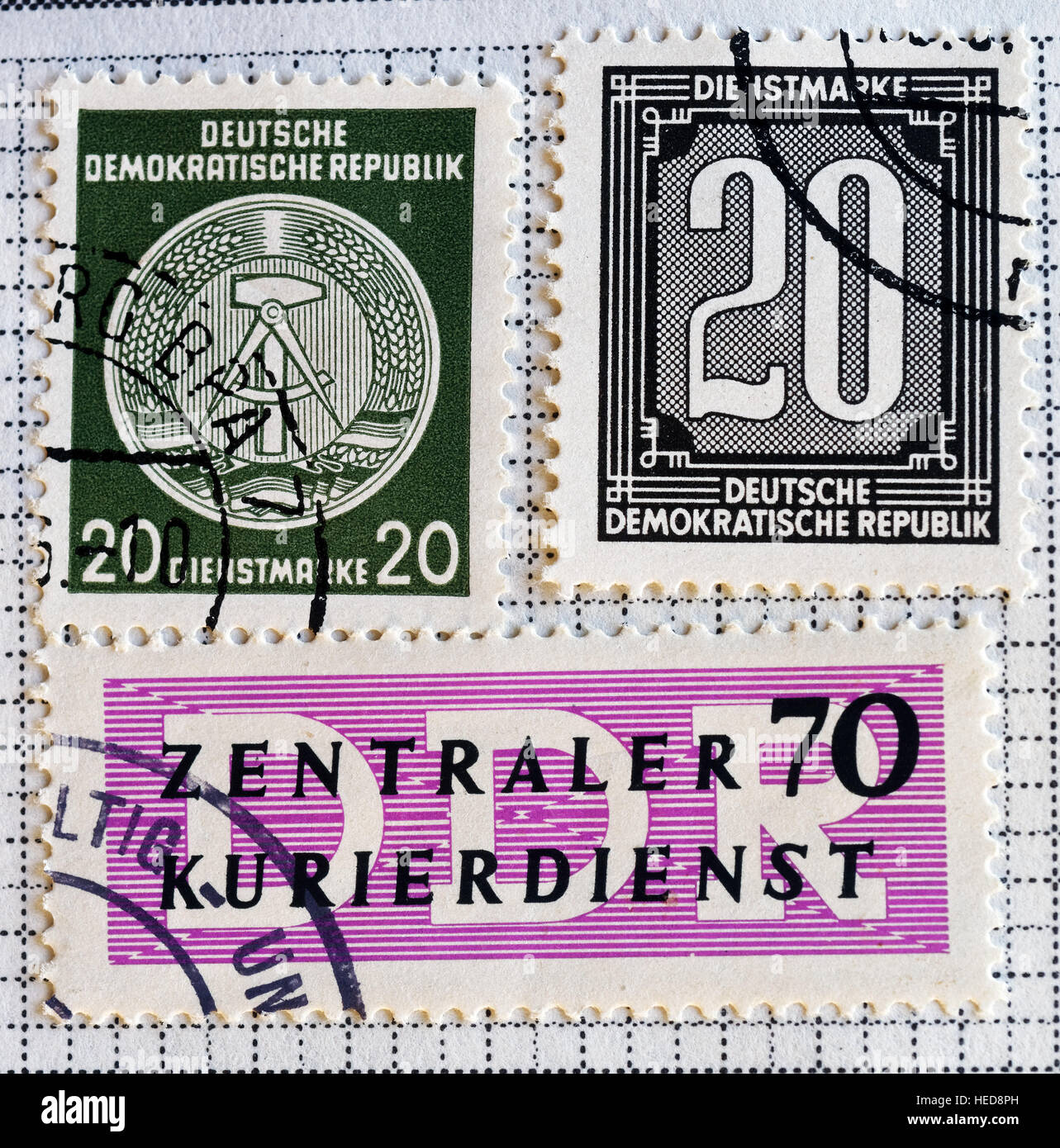 L'allemand de l'Est (DDR) timbres-poste Banque D'Images