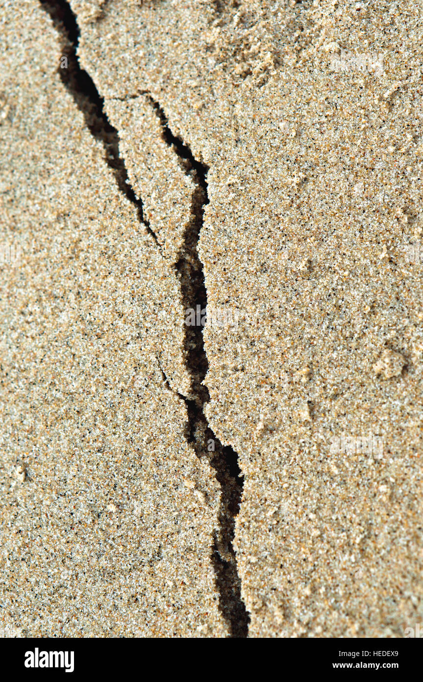Le sable de la mer, port du sable, du sable coloré, plage de sable, plage de sable, sable de couleur, la fissure sur le sable Banque D'Images