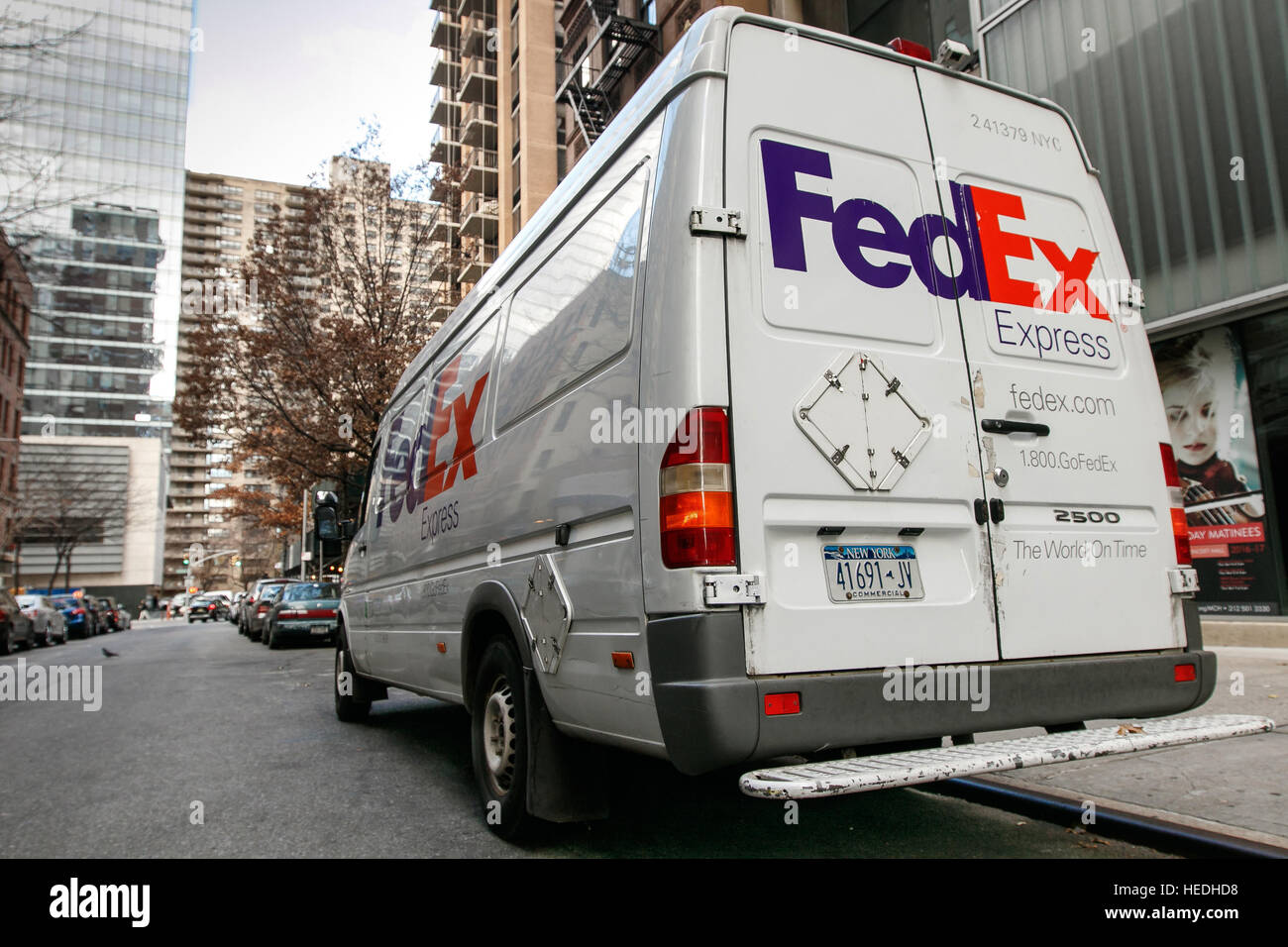 Dans FedEx les rues de Manhattan. Banque D'Images