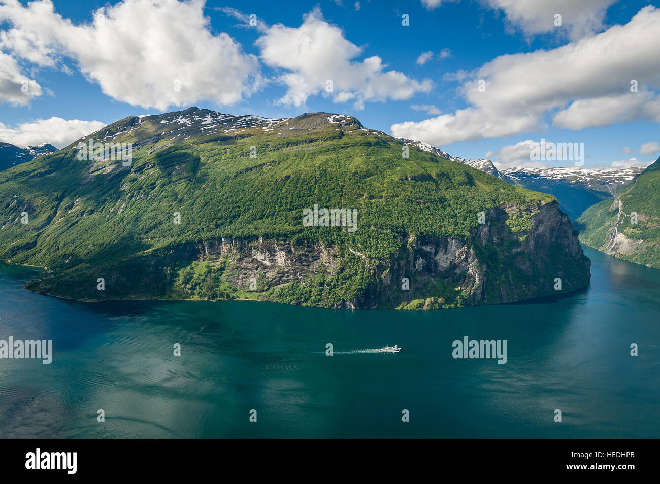 Les rives du fjord de Geiranger, Norvège. Banque D'Images