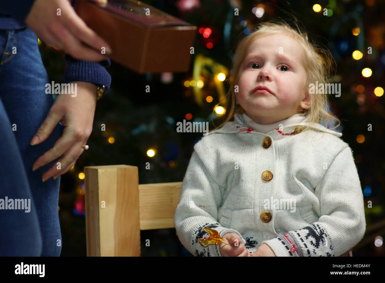 Petite fille pleurer Banque D'Images