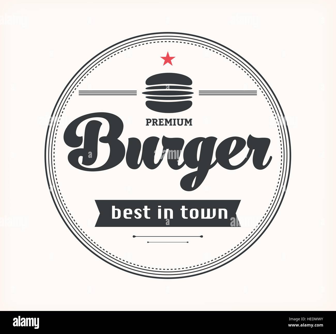 Logo avec hamburger. Illustration de Vecteur