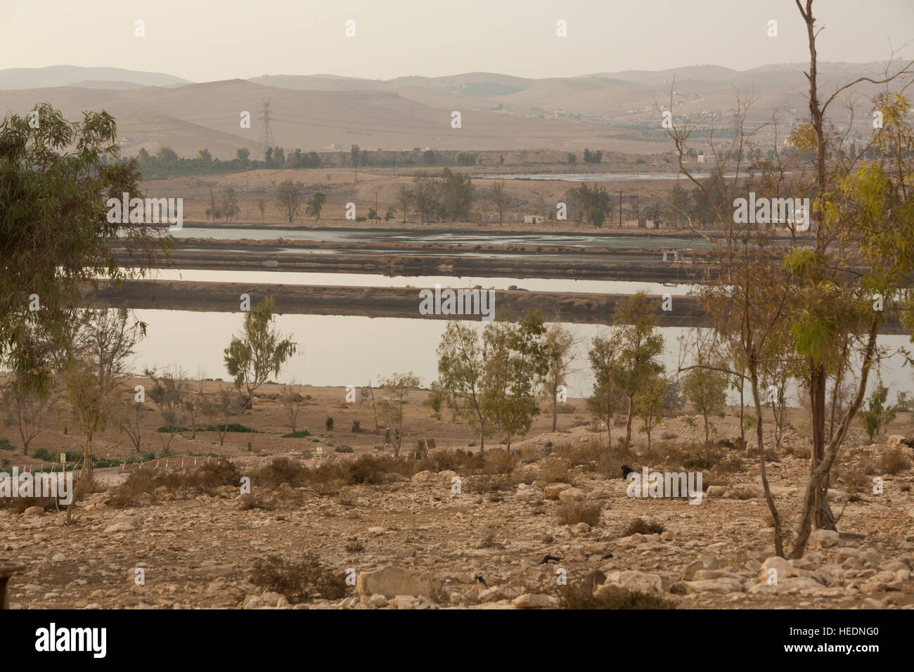 Usine de traitement des eaux usées de As-Samra à Aqaba, Jordanie. Banque D'Images