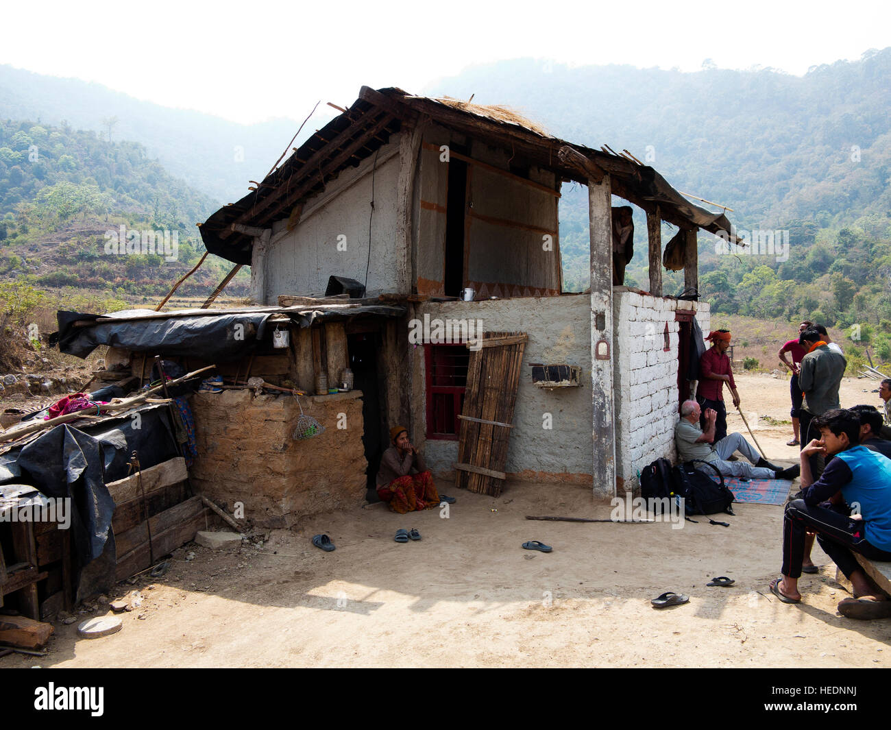 Typique maison simple kumaoni Kendri, Kot, village rendu célèbre par Jim Corbett dans son livre Maneaters de Uttarakhand, Inde, Kumaon Banque D'Images