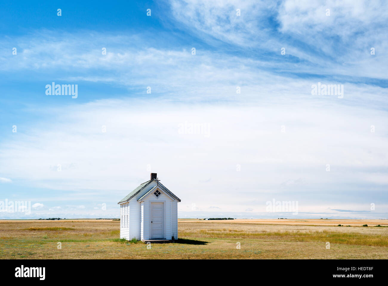 Une petite église dans les régions rurales de la Saskatchewan, Canada Banque D'Images