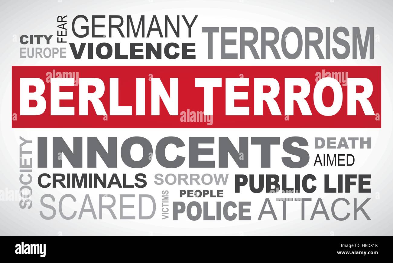 Les terroristes en Allemagne Berlin - Nuage de mots anglais illustration Illustration de Vecteur