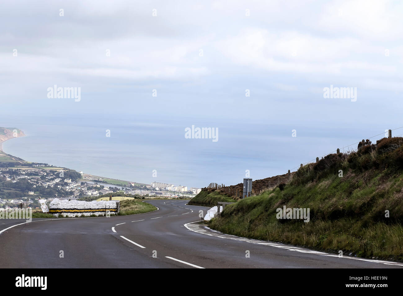 Le but de Ramsey, Ile de Man comme vu à partir de la section montagne de l'île de Man TT Course Banque D'Images