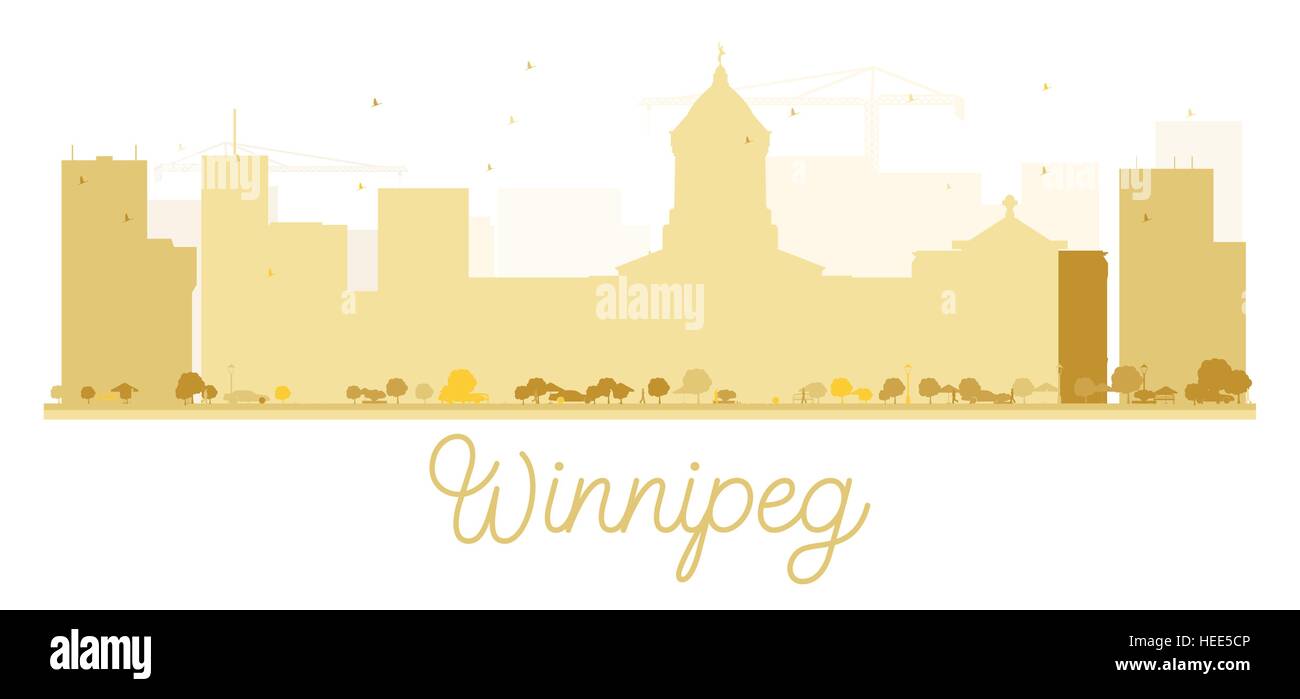 Ville de Winnipeg silhouette d'or. Vector illustration. Concept simple pour le tourisme présentation, bannière, un placard ou un site web. Illustration de Vecteur