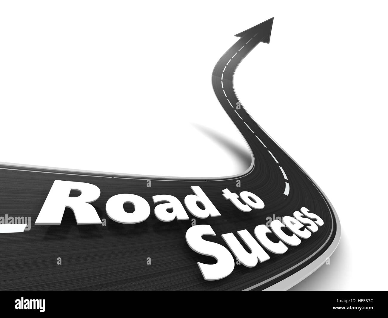 3d illustration de route au succès, sur fond blanc Banque D'Images